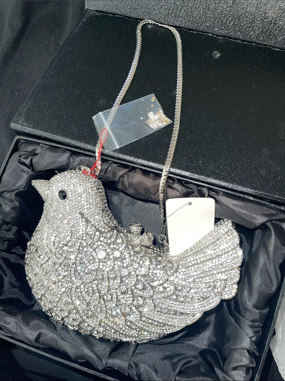 Silver Crystal Bird Clutch - Picture 5 of 6